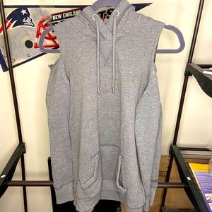 Shoulder-less Long Sleeve Hoodie
